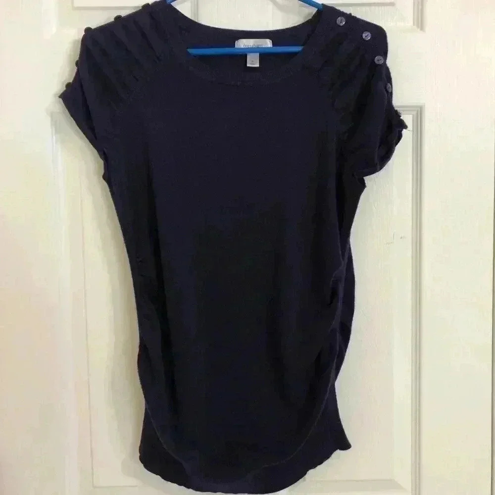 Dress Barn Short Sleeved Gathered Shirt Medium